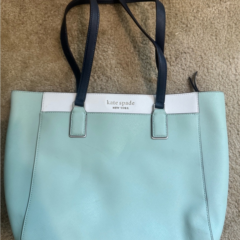 Kate Spade Mint and White Tote Bag - Picture 1 of 7